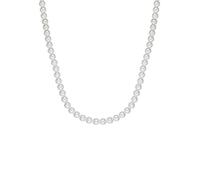 True Rebels Herren Perlenhalskette Perle (synth) Weiß 8-8,5 mm Edelstahl Schwarz - Perlenkette Herren