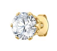 True Rebels Ohrstecker aus Edelstahl in Gelbgold mit Zirkonia 7,9 mm Herren