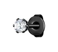 True Rebels Ohrstecker aus Edelstahl in Schwarz mit Zirkonia 4,3 mm Herren