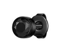 True Rebels Ohrstecker aus Edelstahl in Schwarz mit Zirkonia 5,8 mm Herren
