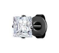True Rebels Ohrstecker aus Edelstahl in Schwarz mit Zirkonia 6,8 mm Herren