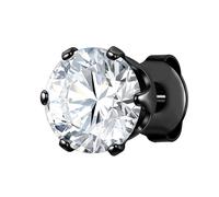 True Rebels Ohrstecker aus Edelstahl in Schwarz mit Zirkonia 7,9 mm Herren