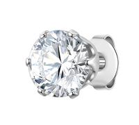 True Rebels Ohrstecker aus Edelstahl in Silber mit Zirkonia 7,9 mm Herren