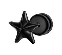 True Rebels Ohrstecker Stern aus Edelstahl in Schwarz 7,5 mm Herren