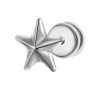 True Rebels Ohrstecker Stern aus Edelstahl in Silber 7,5 mm Herren