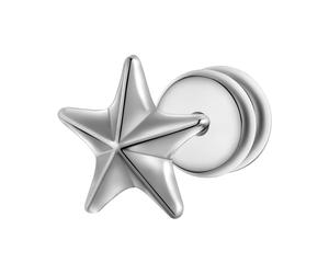 True Rebels Ohrstecker Stern aus Edelstahl in Silber 7,5 mm Herren