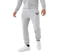 True Religion Brand Jeans Men's Classic Flocked Logo Fleece Jogger, Heather Grey