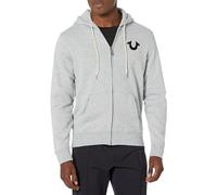 True Religion Brand Jeans Men's Logo Buddha Zip Hoody, Heather Grey