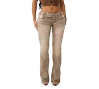 True Religion Damen Becca Belted Cargo Bootcut Jeans - Low Rise