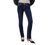 True Religion Damen Billie Mid Rise Straight Leg Rinse Jeans, Minimaler Abrieb, 33