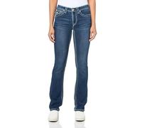 True Religion Damen Billie Mid Rise Straight Super T Jeans, Delilah, 24