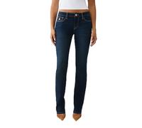 True Religion Damen Billie Single Needle Mid Rise Flap Straight, Blau, Größe 28