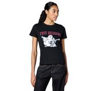 True Religion Damen Buddha Slim V-Ausschnitt Tee, Schwarz (Jet Black), XX-Large