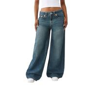 True Religion Damen Embroidery Jessie Super Baggy Jeans, Ocean Voyage, 23