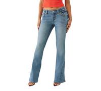 True Religion Damen Joey Low Rise Flare Flap Jeans, Melody Line, 34