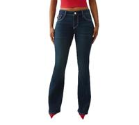 True Religion Damen Joey Single Needle Mid Rise Flap Flare, Blau, Größe 24