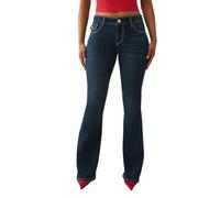 True Religion Damen Joey Single Needle Mid Rise Flap Flare Jeans