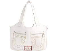 True Religion Damen Women's Satchel Bag, Crossbody Purse Handbag with Horseshoe Logo Stitching Ranzen, Weiss/opulenter Garten