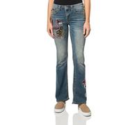 True Religion Damen Tattoo Crystal Becca Mid Rise Boot Big T Jeans, Skyscraper Serenity , 31