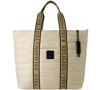 True Religion Damen Women's Tote Bag, Quilted Nylon Travel Purse Handbag Tragetasche, Elfenbein