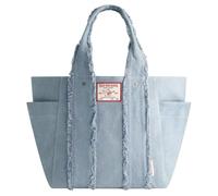 True Religion Damen Tote Bag, Women's Denim Travel Purse Handbag with Frayed Handle Reise-Geldbörse