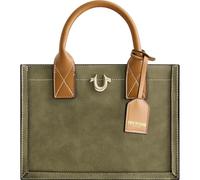 True Religion Damen Women's Tote Bag, Faux Suede Medium Travel Purse Handbag with Adjustable Shoulder Strap and Horseshoe Logo Tragetasche, Oliv/Blatt für Mich (Leaf It to Me)