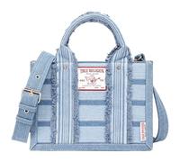 True Religion Denim-Tragetasche für Damen, Denim, gestreifte Tragetasche mit abnehmbarem Schultergurt, Schultertasche, lässige Alltags-Geldbörse für Damen