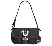 True Religion Denim-Umhängetasche mit zwei Taschen, Schwarz, 5.5 x 10 x 2.25 inches
