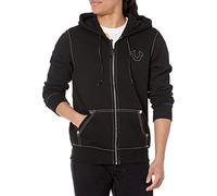True Religion Herren Big T Zip Up Hoodie, Jet Black, X-Large