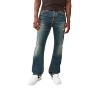 True Religion Herren Bobby Super T Flap Jeans - Relaxed Bootcut Denim mit Kontrastnähten & Gesäß-Pattentaschen, Gotham Grind Dark Wash, 48