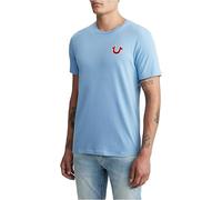 True Religion Herren Buddha-Logo, kurzärmelig T-Shirt, Oasis Blue, L | Weiche Baumwolle, atmungsaktiv, Rundhalsausschnitt, klassische Passform, auffälliges Brust-Logo, grafische T-Shirts für