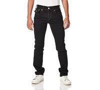 True Religion Herren Gerade Klappe Jeans, Body Spülung Schwarz, 31W / 34L