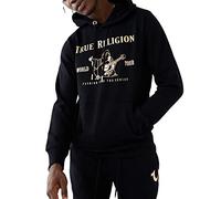 True Religion Herren Metallic Buddha Fleece Hoodie Kapuzenpullover, schwarz, Large