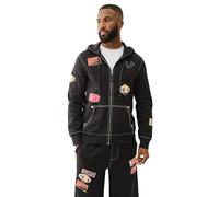 True Religion Herren Patch Big-t Zip Hoodie Kapuzenpullover, Schwarz (Jet Black), XXX-Large