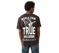 True Religion Herren Patch Buddha Tee - Kurzarm Rundhalsausschnitt Grafik T-Shirt, Dunkelbraun/Kalamata, XX-Large