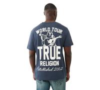 True Religion Herren Patch Buddha Tee - Kurzarm Rundhalsausschnitt Grafik T-Shirt, Mitternachtsmarineblau, 3X-Groß