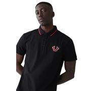 True Religion Herren-Poloshirt, kurzärmelig, Jv7, Schwarz (Jet Black), XL