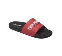 True Religion Herren Slide Sandalen - Fett gedrucktes Logo, gepolstertes Fußbett, Komfort für den täglichen Gebrauch, Rot/Ausflug, einfarbig (Getaway Solids), 42 EU