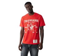 True Religion Herren-T-Shirt, kurzärmelig, SRS-Grafik-T-Shirt, lässiges T-Shirt mit Rundhalsausschnitt, Scharlachrot (Flame Scarlet), Mittel