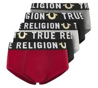 True Religion Herren-Unterwäsche, 5er-Pack, Herren-Slips, weiche Baumwolle, Rot, Schwarz, Grau, Anthrazit, Large