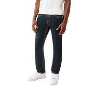 True Religion Rocco Super T Flap Jeans für Herren, 81,3 cm Schrittlänge, schmale Nähte und Logo-Pattentaschen, Warm Hearth Rinse, 47