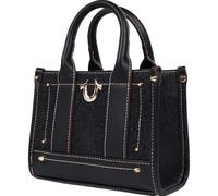 True Religion Unisex Tote Bag Logo Strap, Structured Casual Purse with Top Handles and Crossbody Mini-Tragetasche, Schwarz