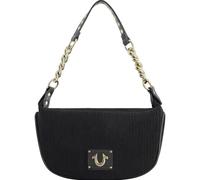 True Religion Unisex Women's Shoulder Purse, Corduroy Handbag with Chain Strap Hobo Bag, Schwarz