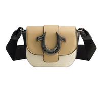 True Religion Women's Crossbody Bag, Mini Flap Adjustable Shoulder Handbag Purse with Horseshoe Logo, Camel