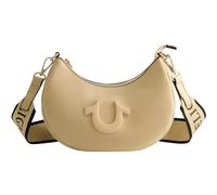 True Religion Women's Shoulder Bag Purse, Crescent Hobo Handbag with Adjustable Removable Strap and Horseshoe Logo, Camel, TNFB0118E-260