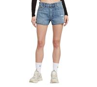 Shorts G-STAR "True Denim Shorts Raw Edge", Damen, Gr. 23, Normalgrößen, faded sea point blau destroyed, Obermaterial: 100% Baumwolle, Hosen Shorts (34788953-23) faded sea point blau destroyed