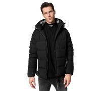 trueprodigy Herren Winterjacke Murphy - Casual Puffer Jacket - Stylische warme gefütterte Steppjacke - Marken Jacke mit Reißverschluss und Kapuze matt Schwarz
