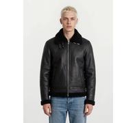 Lederjacke TRUEPRODIGY "Keno Oversize Lederjacke mit Pelzbesatz", Herren, Gr. XL, schwarz, Obermaterial: 100% Schafsleder sheepskin., Jacken (61480244-XL) schwarz