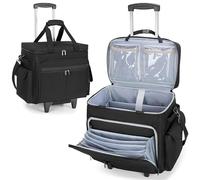 Trunab Multifunktionale Lehrertasche mit Abnehmbarem Trolley, Schwarz | Arbeitstasche für Lehrer mit Erweiterbarem Aktenfach, Teacher Tote Bag mit Rädern für bis zu 15,6 Zoll Laptop