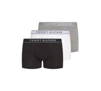 Tommy Hilfiger Herren 3er Pack Boxershorts Trunks mit Logobund, Mehrfarbig (Mid Hthr/Blck/Th Wht), S